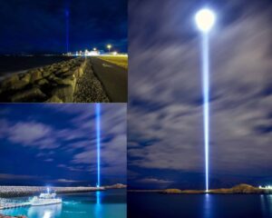 A photo collage of the Imagine Peace Tower