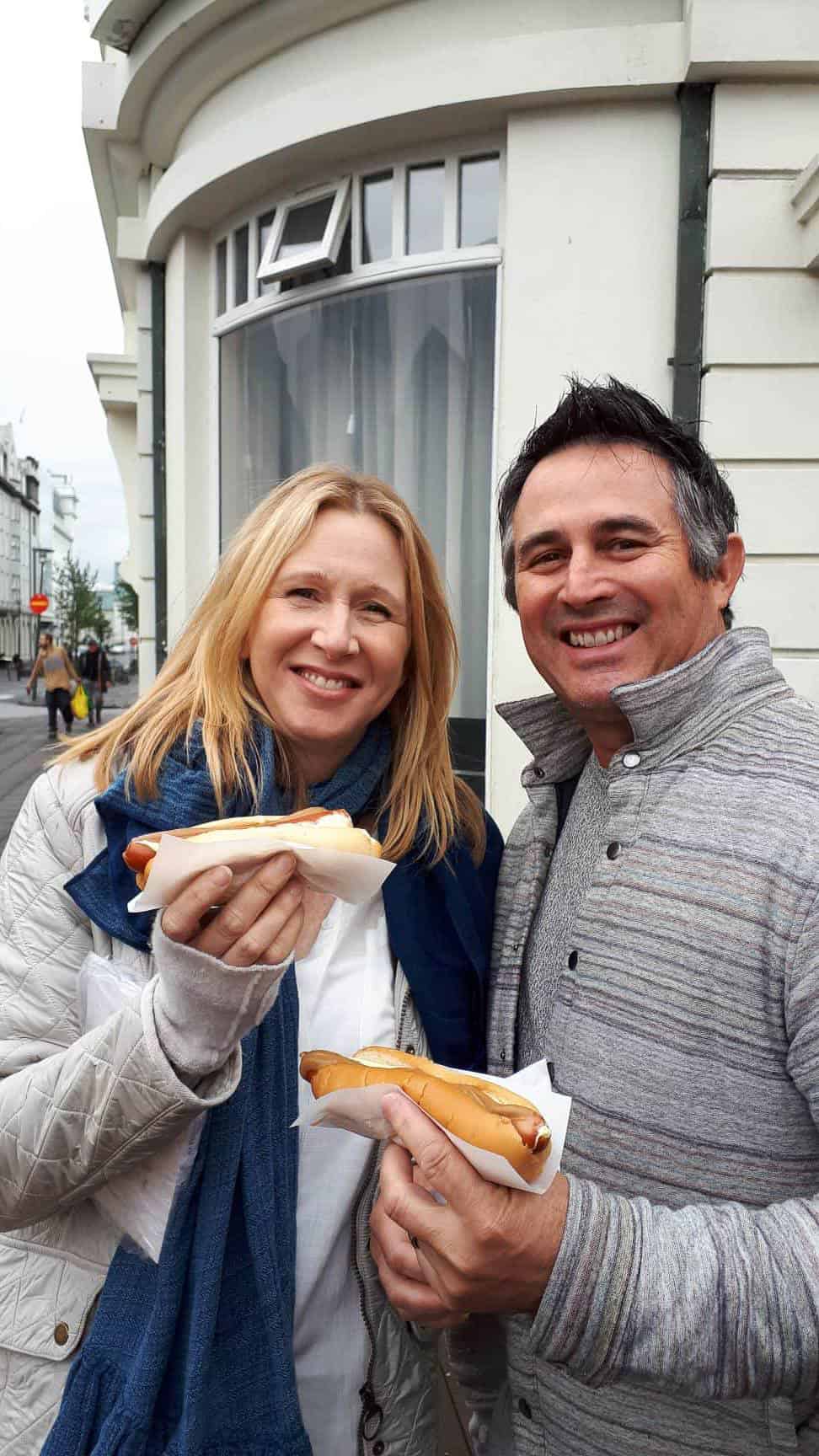 Having a delicious Icelandic Hot dog